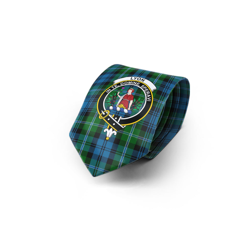 Lyon Tartan Classic Necktie with Family Crest - Tartan Vibes Clothing