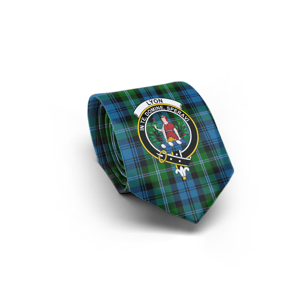 Lyon Tartan Classic Necktie with Family Crest - Tartan Vibes Clothing