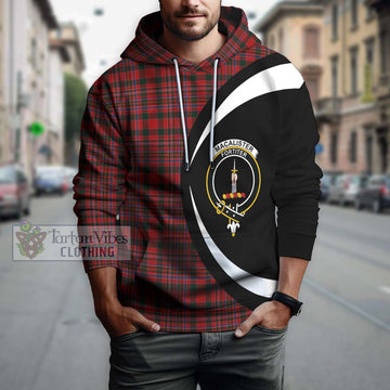 MacAlister Tartan Hoodie with Family Crest Circle Style