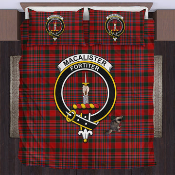 MacAlister Tartan Bedding Set with Family Crest