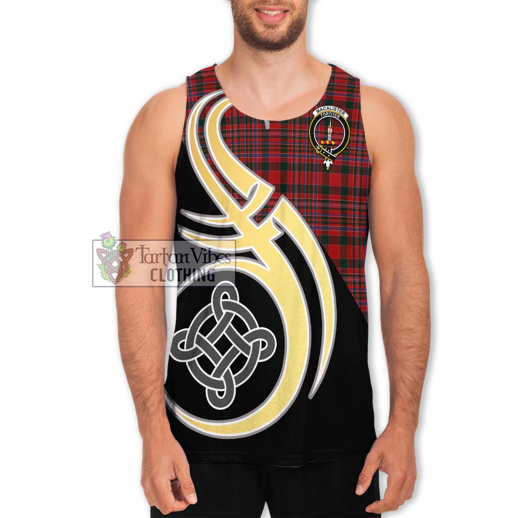 MacAlister (McAlister) Tartan Men's Tank Top with Family Crest and Celtic Symbol Style Men - Tartan Vibes Clothing