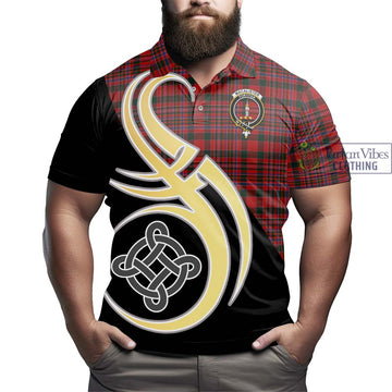 MacAlister Tartan Polo Shirt with Family Crest and Celtic Symbol Style