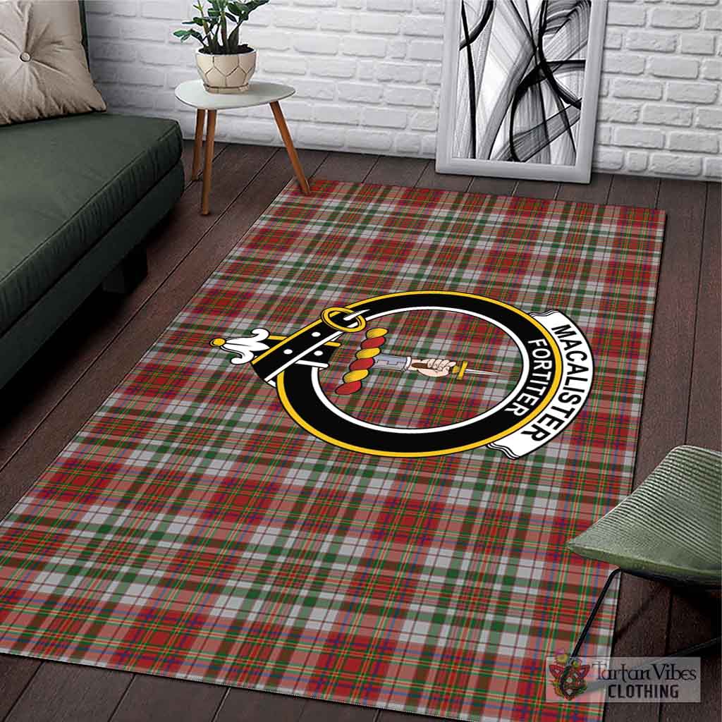Tartan Vibes Clothing MacAlister Dress Tartan Area Rug with Family Crest