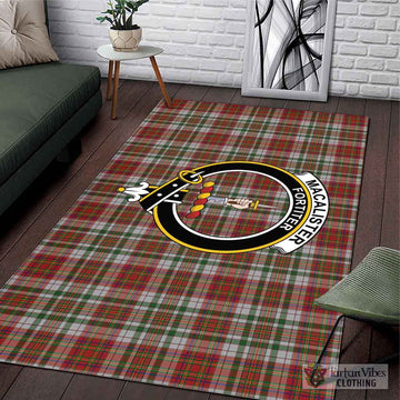 MacAlister Dress Tartan Area Rug with Family Crest