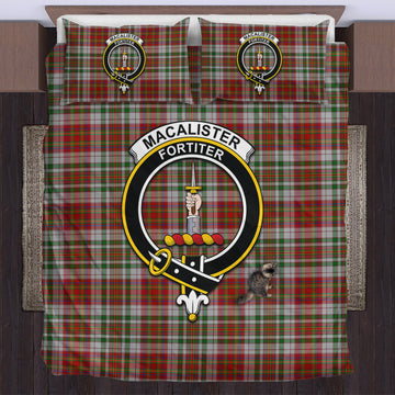 MacAlister Dress Tartan Bedding Set with Family Crest