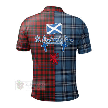 MacAlister (McAlister) Tartan Polo Shirt Happy St. Andrew's Day Half Tartan Style - Tartan Vibes Clothing