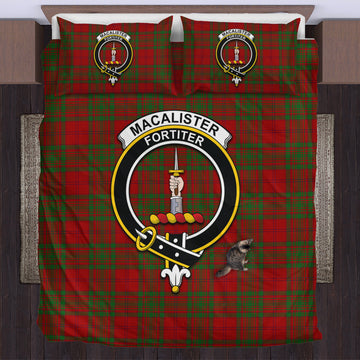 MacAlister of Glenbarr Tartan Bedding Set with Family Crest