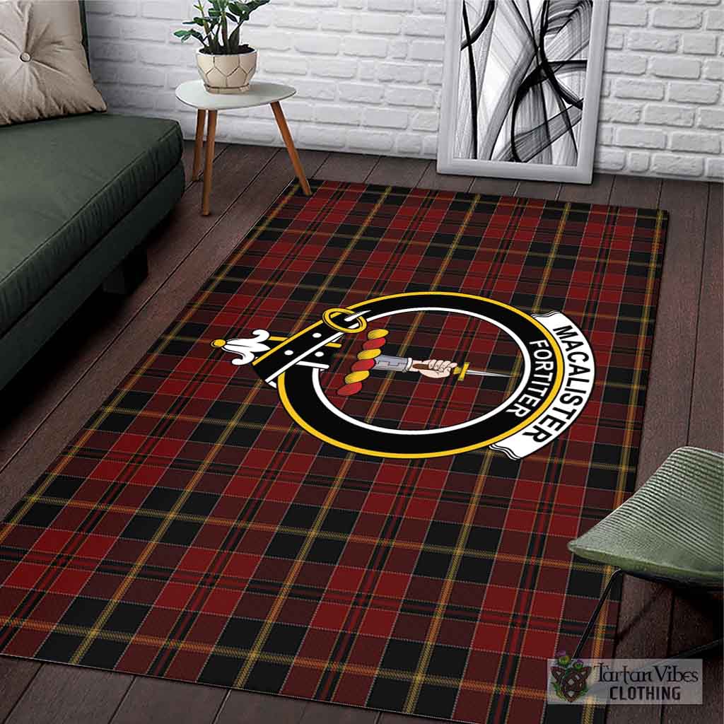 Tartan Vibes Clothing MacAlister of Skye Tartan Area Rug with Family Crest