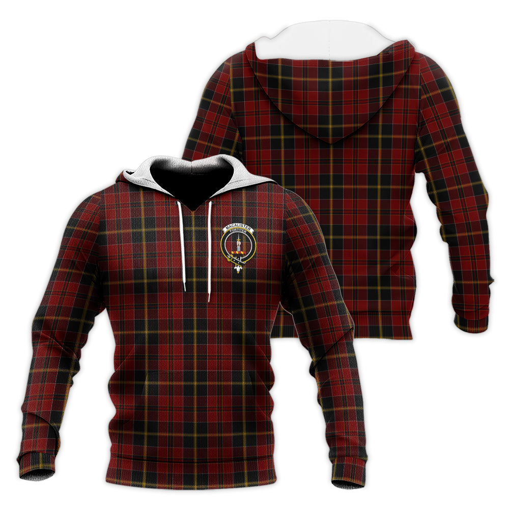 MacAlister of Skye Tartan Knitted Hoodie with Family Crest