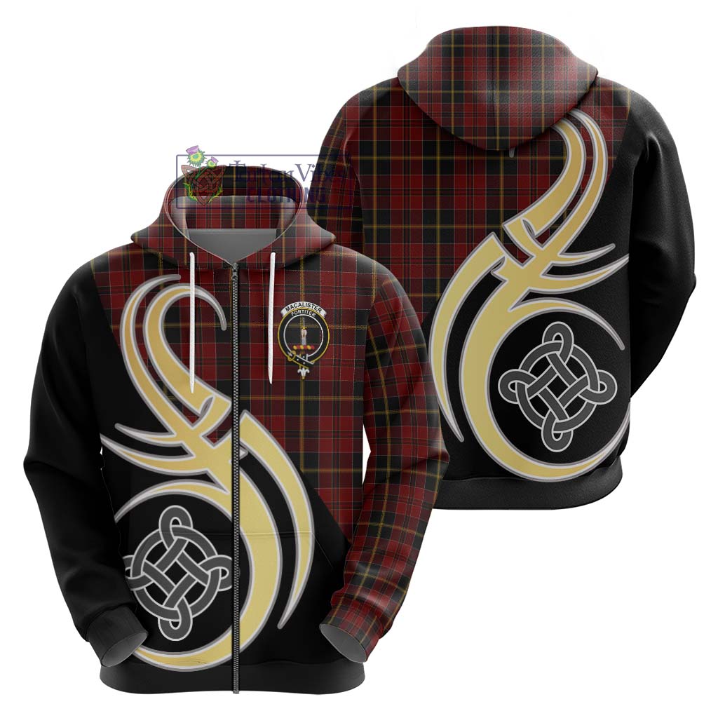 MacAlister of Skye Tartan Hoodie with Family Crest and Celtic Symbol Style - Tartan Vibes Clothing