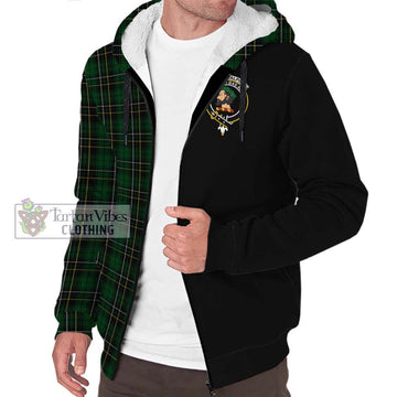 MacAlpine (MacAlpin) Tartan Sherpa Hoodie with Family Crest and Half Of Me Style