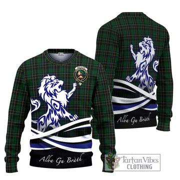 MacAlpine (MacAlpin) Tartan Ugly Sweater with Alba Gu Brath Regal Lion Emblem