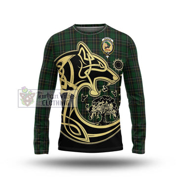 MacAlpine (MacAlpin) Tartan Long Sleeve T-Shirt with Family Crest Celtic Wolf Style