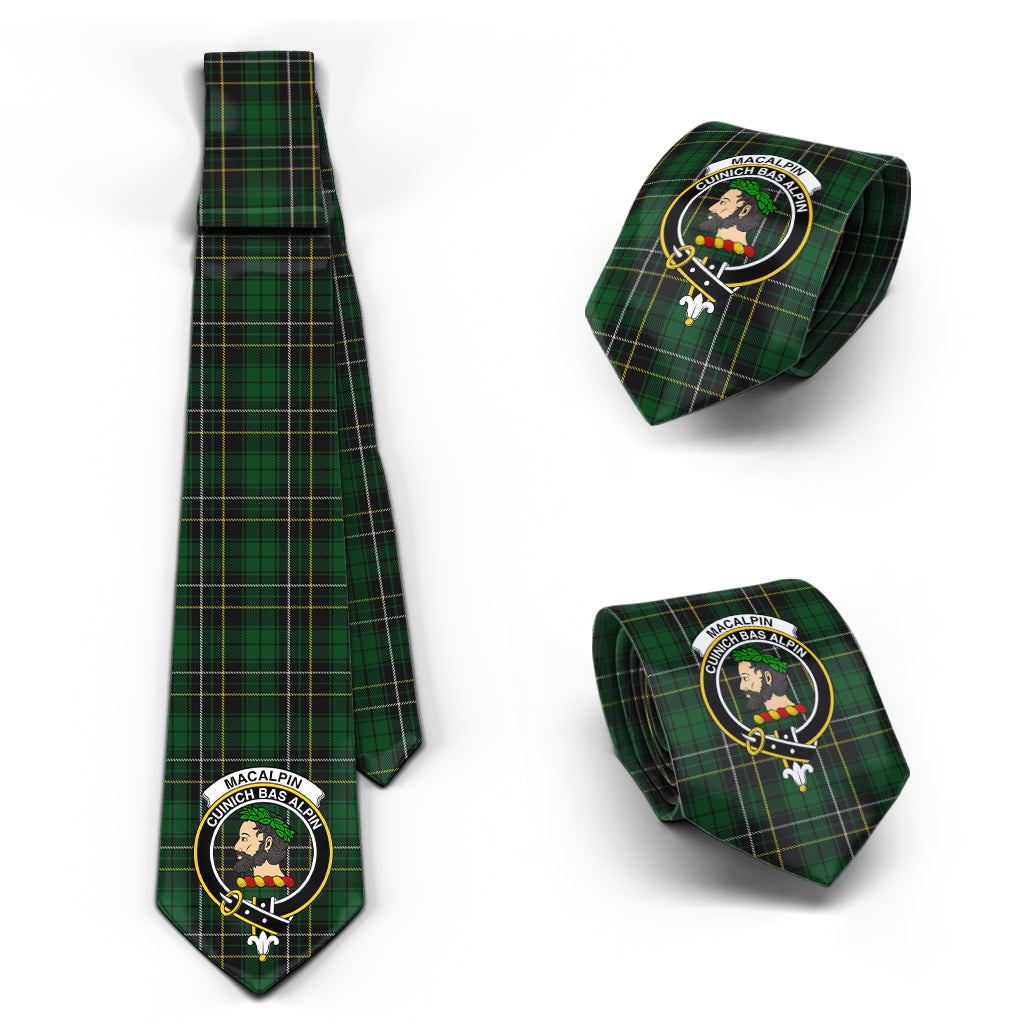 MacAlpine (MacAlpin) Tartan Classic Necktie with Family Crest Necktie One Size - Tartan Vibes Clothing