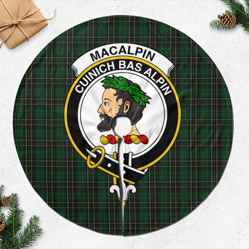 MacAlpine (MacAlpin) Tartan Christmas Tree Skirt with Family Crest