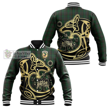 MacAlpine (MacAlpin) Tartan Baseball Jacket with Family Crest Celtic Wolf Style