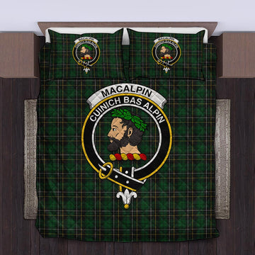 MacAlpine (MacAlpin) Tartan Quilt Bed Set with Family Crest