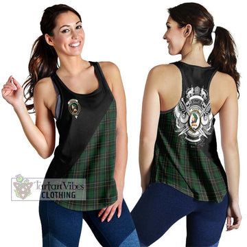 MacAlpine (MacAlpin) Tartan Women's Racerback Tanks with Family Crest and Military Logo Style