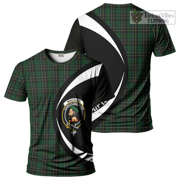 MacAlpine (MacAlpin) Tartan T-Shirt with Family Crest Circle Style