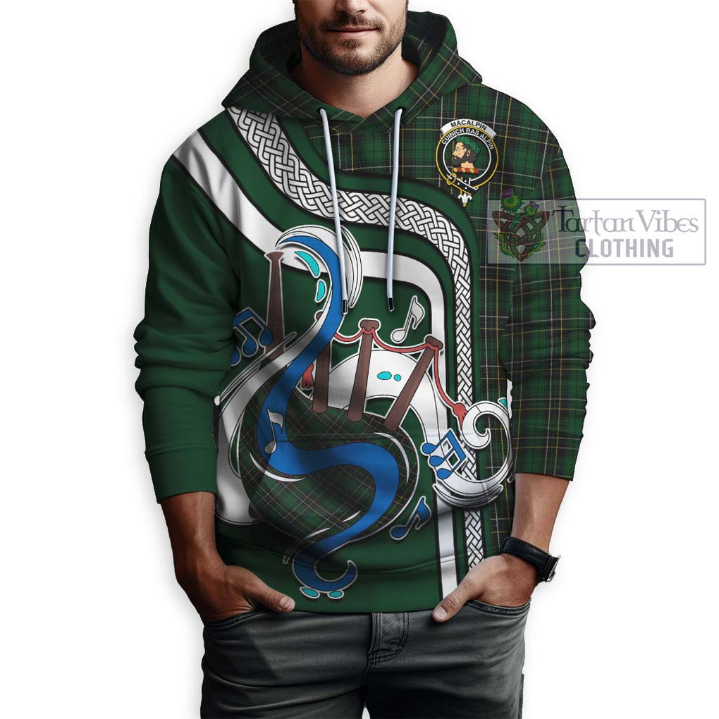 MacAlpine (MacAlpin) Tartan Hoodie with Epic Bagpipe Style Zip Hoodie - Tartanvibesclothing Shop