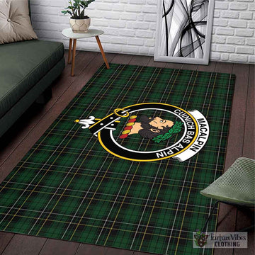 MacAlpine (MacAlpin) Tartan Area Rug with Family Crest