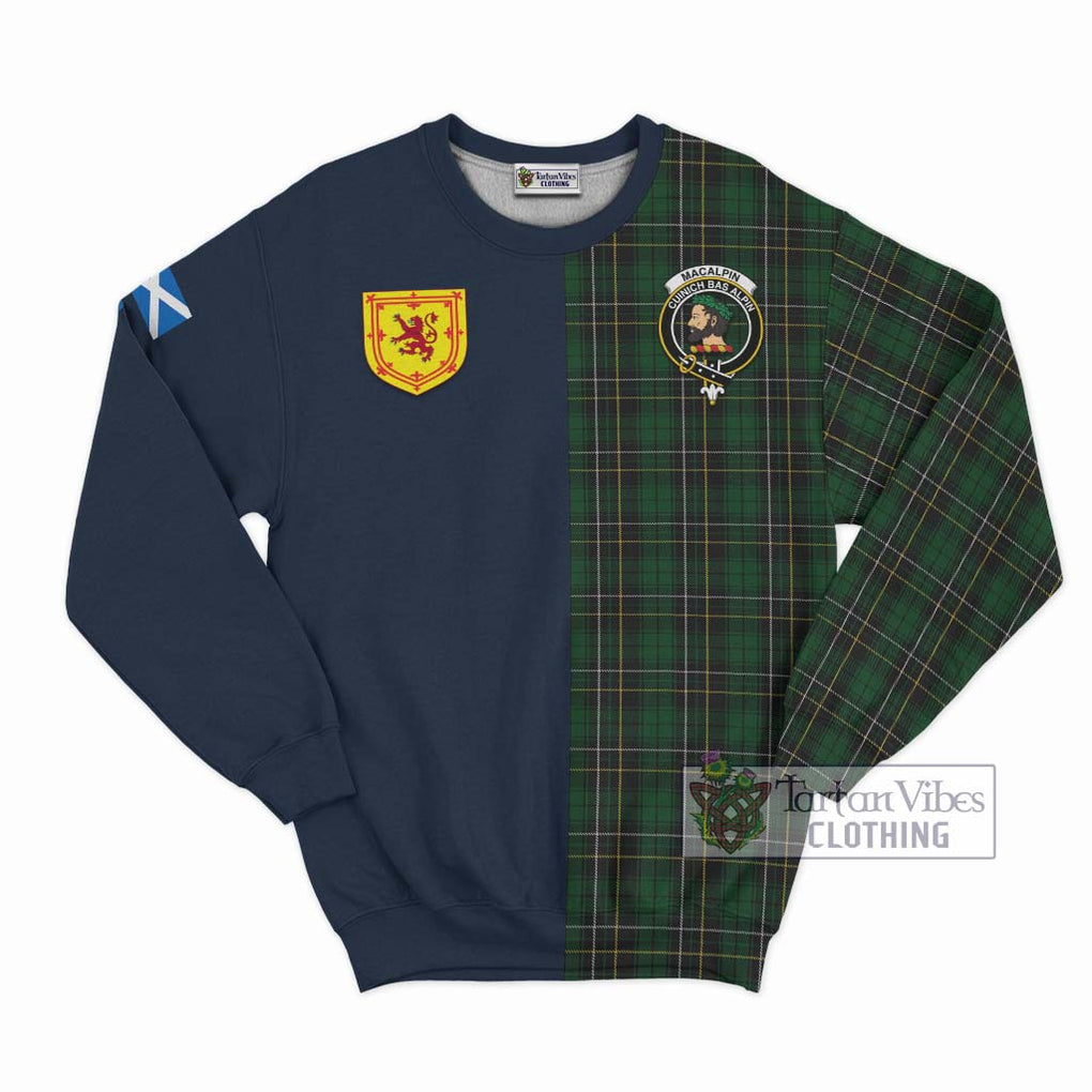 Tartan Vibes Clothing MacAlpin Tartan Sweatshirt with Scottish Lion Royal Arm Half Style