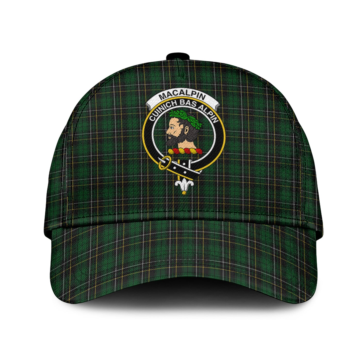 MacAlpine (MacAlpin) Tartan Classic Cap with Family Crest Classic Cap Universal Fit - Tartan Vibes Clothing