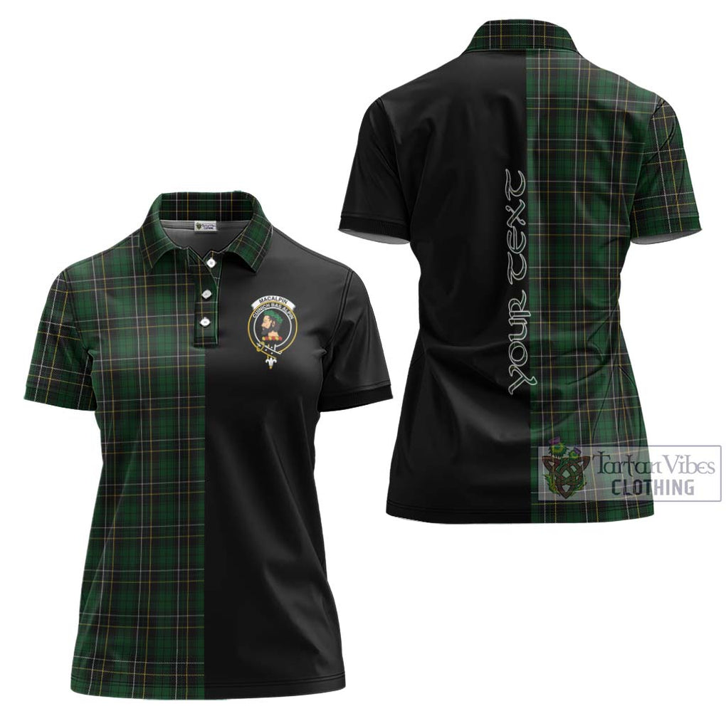 MacAlpine (MacAlpin) Tartan Women's Polo Shirt with Family Crest and Half Of Me Style Women - Tartanvibesclothing Shop