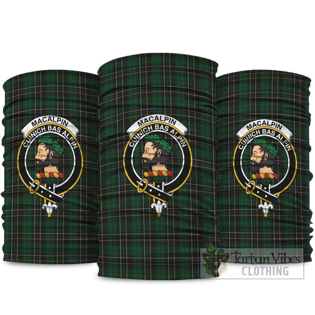 MacAlpin Tartan Neck Gaiters, Tartan Bandanas, Tartan Head Band with Family Crest