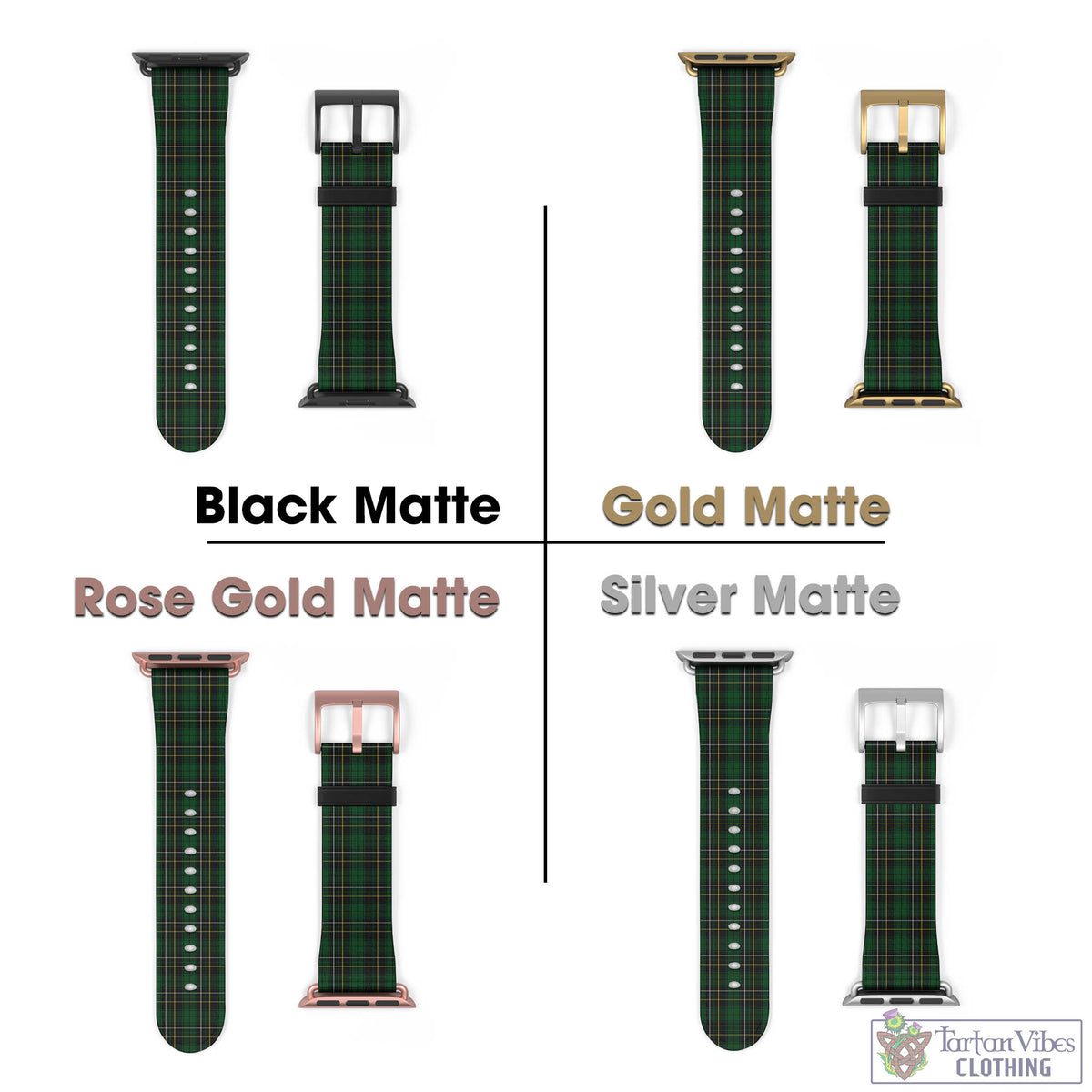 MacAlpine (MacAlpin) Tartan Watch Band 42 - 45 mm - Tartan Vibes Clothing
