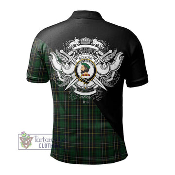 MacAlpine (MacAlpin) Tartan Polo Shirt with Family Crest and Military Logo Style