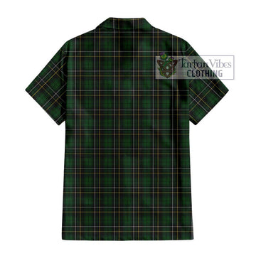 MacAlpine (MacAlpin) Tartan Short Sleeve Button Shirt with Family Crest DNA In Me Style