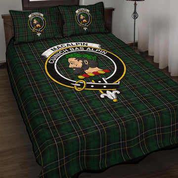 MacAlpine (MacAlpin) Tartan Quilt Bed Set with Family Crest