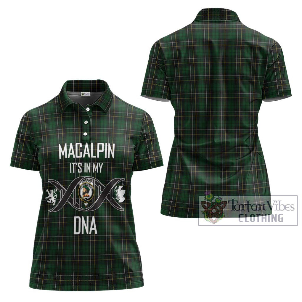 MacAlpine (MacAlpin) Tartan Women's Polo Shirt with Family Crest DNA In Me Style - Tartanvibesclothing Shop