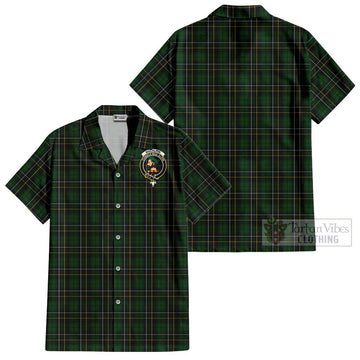 MacAlpine (MacAlpin) Tartan Cotton Hawaiian Shirt with Family Crest