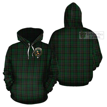 MacAlpine (MacAlpin) Tartan Cotton Hoodie with Family Crest