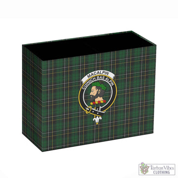 MacAlpine (MacAlpin) Tartan Pen Holder with Family Crest