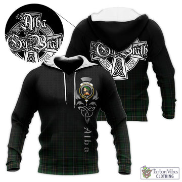 MacAlpine (MacAlpin) Tartan Knitted Hoodie Featuring Alba Gu Brath Family Crest Celtic Inspired