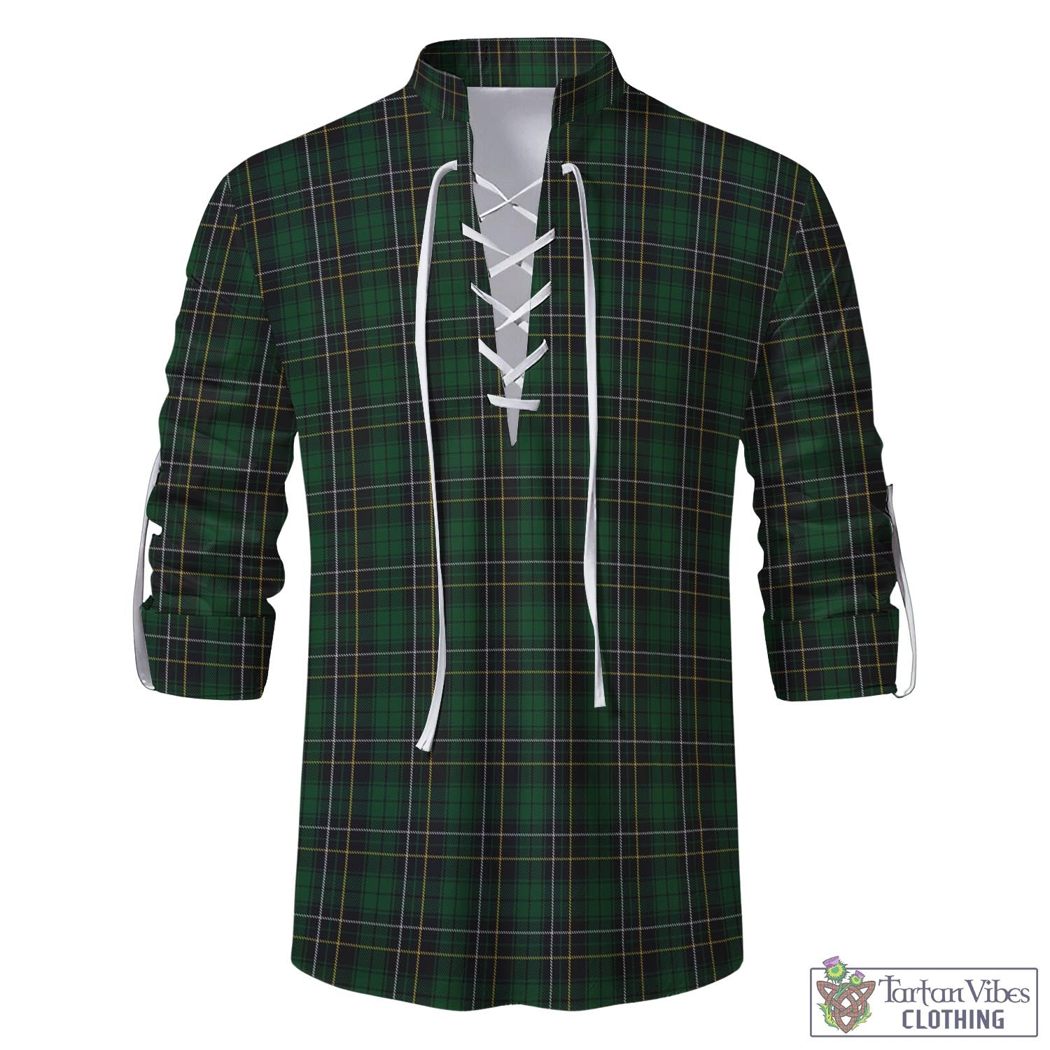 Tartan Vibes Clothing MacAlpin Tartan Men's Scottish Traditional Jacobite Ghillie Kilt Shirt