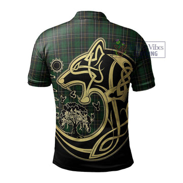 MacAlpine (MacAlpin) Tartan Polo Shirt with Family Crest Celtic Wolf Style