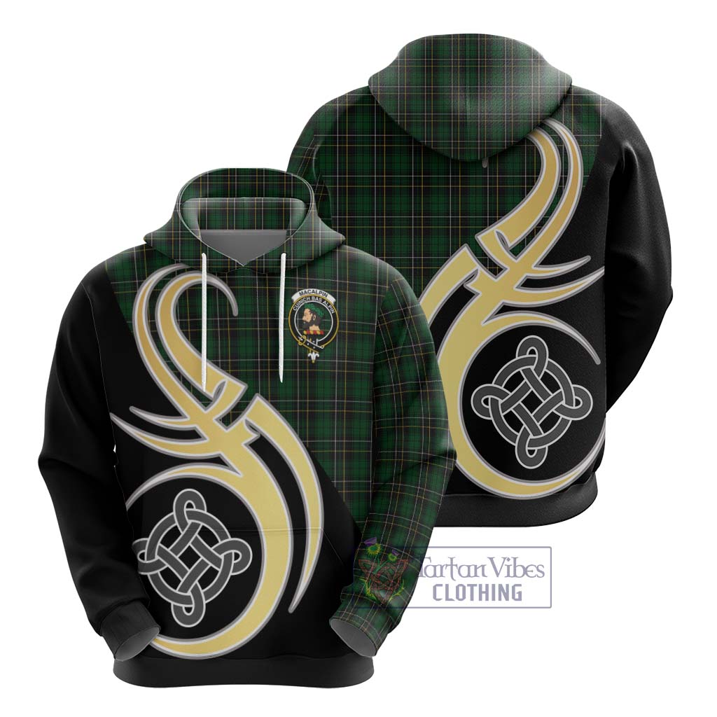 MacAlpine (MacAlpin) Tartan Hoodie with Family Crest and Celtic Symbol Style - Tartan Vibes Clothing