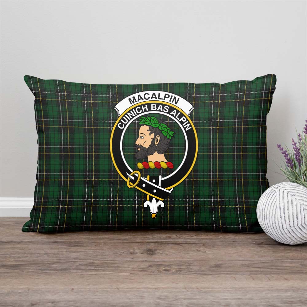 MacAlpin Tartan Pillow Cover with Family Crest Rectangle Pillow Cover - Tartanvibesclothing