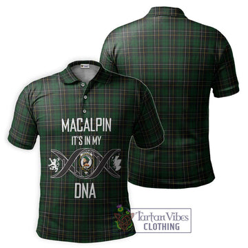 MacAlpine (MacAlpin) Tartan Polo Shirt with Family Crest DNA In Me Style