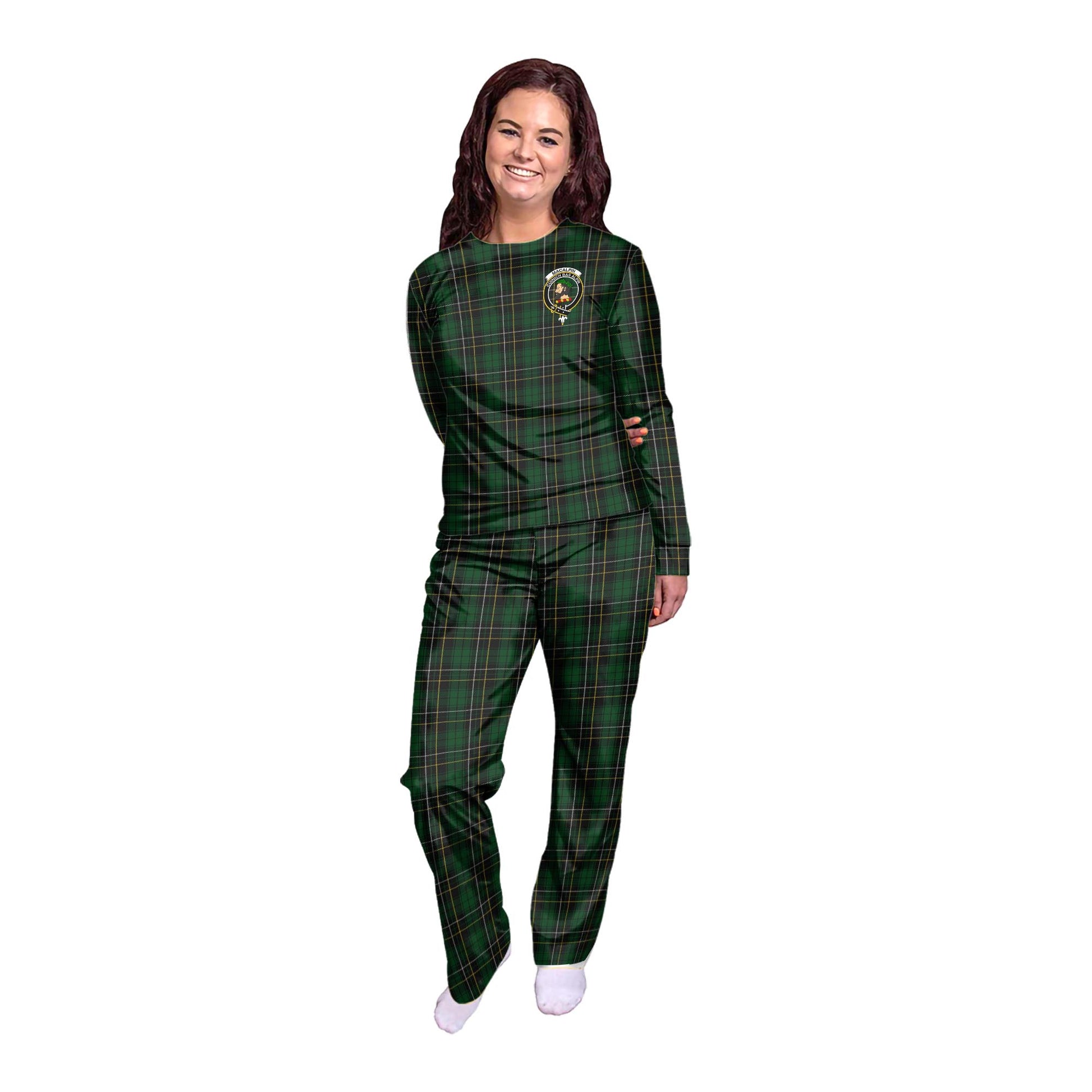 MacAlpin Tartan Pajamas Family Set with Family Crest - Tartanvibesclothing