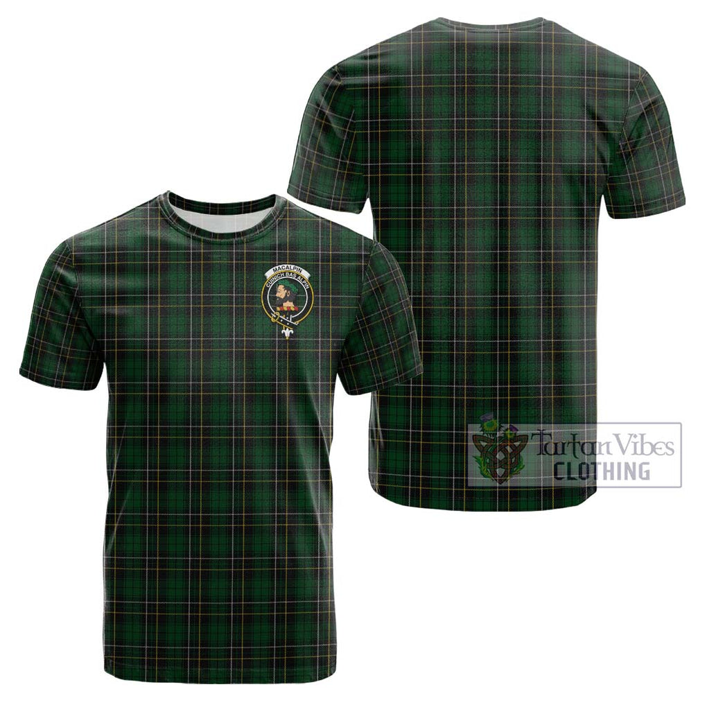 MacAlpine (MacAlpin) Tartan Cotton T-Shirt with Family Crest Kid's Shirt - Tartanvibesclothing Shop