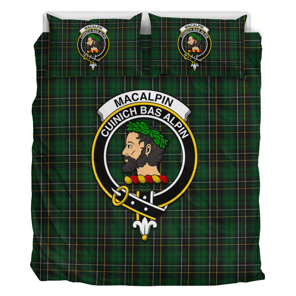 MacAlpine (MacAlpin) Tartan Bedding Set with Family Crest - Tartan Vibes Clothing