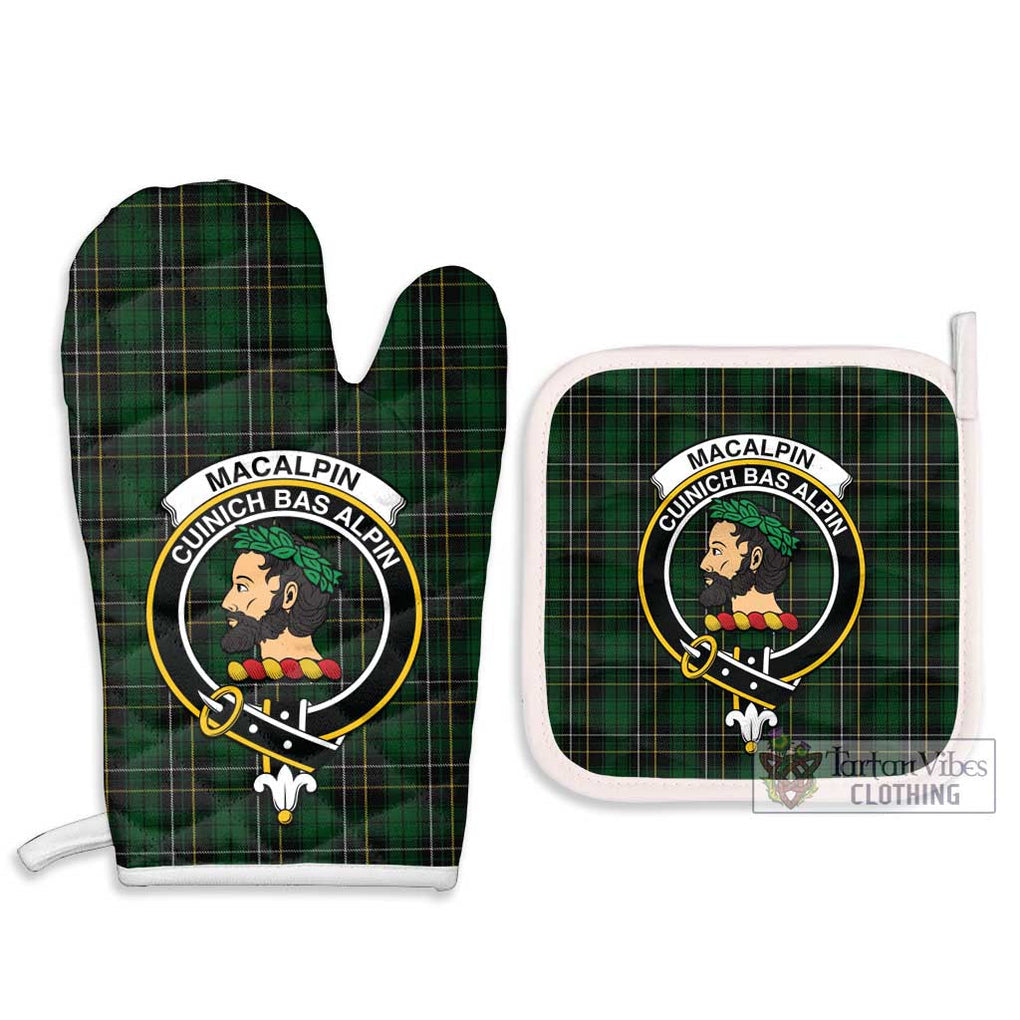 MacAlpine (MacAlpin) Tartan Combo Oven Mitt & Pot-Holder with Family Crest - Tartan Vibes Clothing