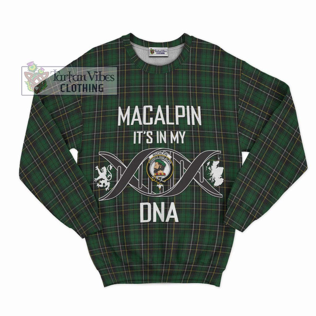 MacAlpine (MacAlpin) Tartan Sweatshirt with Family Crest DNA In Me Style - Tartanvibesclothing Shop