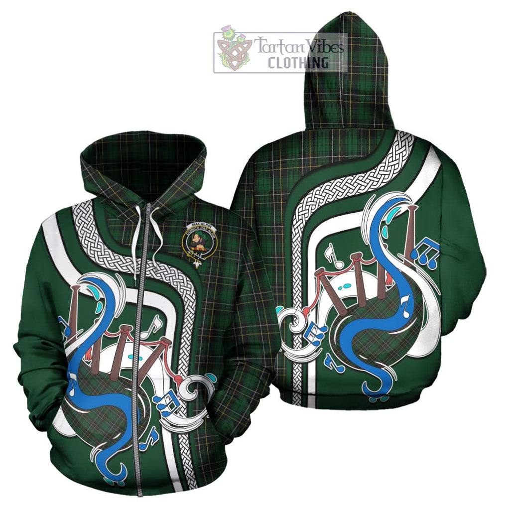 MacAlpine (MacAlpin) Tartan Hoodie with Epic Bagpipe Style - Tartanvibesclothing Shop