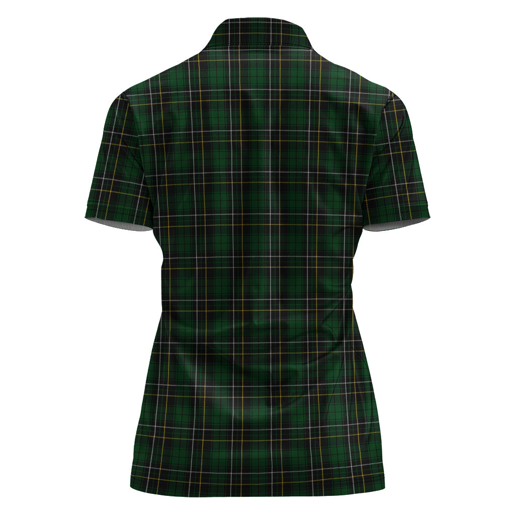 MacAlpine (MacAlpin) Tartan Polo Shirt with Family Crest For Women - Tartan Vibes Clothing